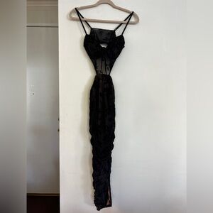 Cut out lace dress with slit, never worn, body contouring